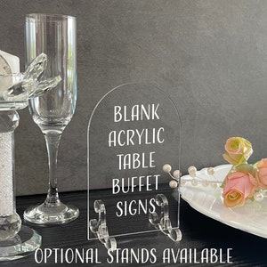 Blank Acrylic Table Sign with Optional Stands, Blank Table Numbers Sign, Acrylic Wedding DIY Sign, Custom Sign Blank, Blank Acrylic Bar Sign