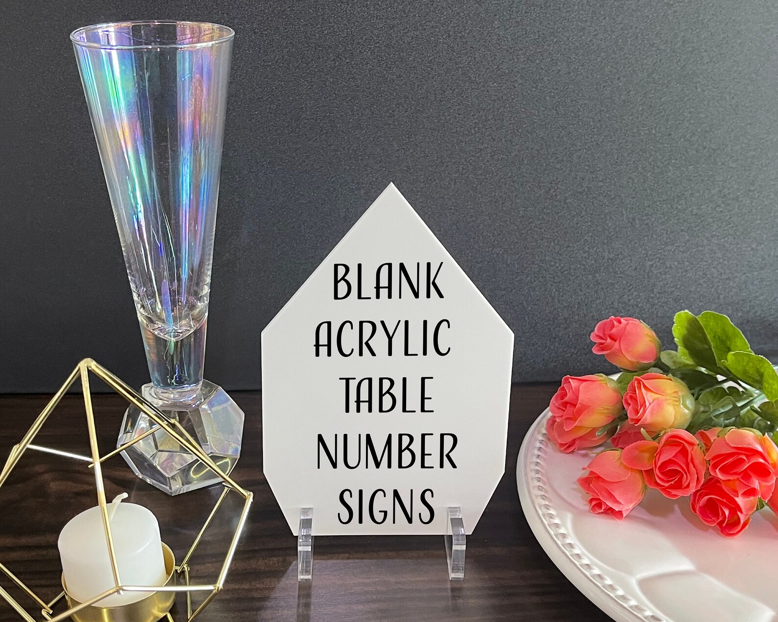 Blank Acrylic Table Sign With Optional Stands Blank Table Etsy