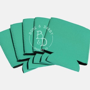 100 Blank Can Coolers, NEOPRENE can coolers, Turquoise Green Can Coolers