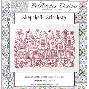 Shopaholic Stitchery pattern with pre-printed fabric