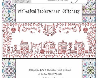 Whimsical Tablerunner with pre-printed fabric