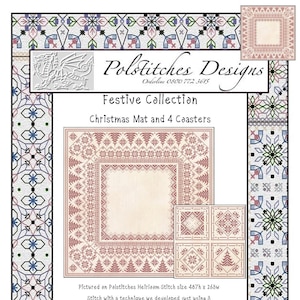 Christmas Table Mat and Coasters -  Cross Stitch Chart