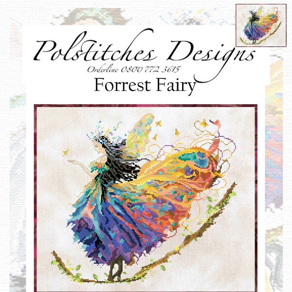 Grille de point de croix Forrest Fairy - PDF