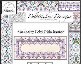 Blackberry Twist Table Runner - Grille de point de croix - PDF