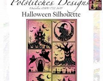 Halloween Silhouette -  Cross Stitch Chart -  Printed  Counted Cross Stitch Chart
