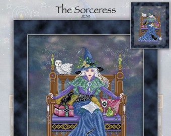 JE313 The Sorceress Cross Stitch Printed Chart by Joan Elliott