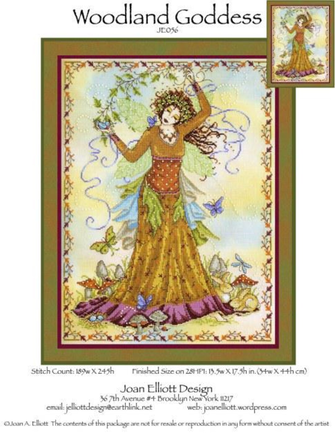 JE056 Woodland Goddess Cross Stitch PDF - Digital Chart - Etsy