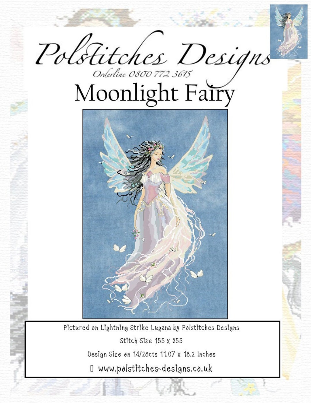 Moonlight Fairy Cross Stitch Chart - PDF - Etsy