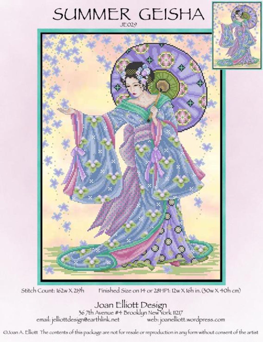 Geisha Numbers Graph The Summer Geisha JE029 PDF - Digital Cross Stitch Chart - Etsy