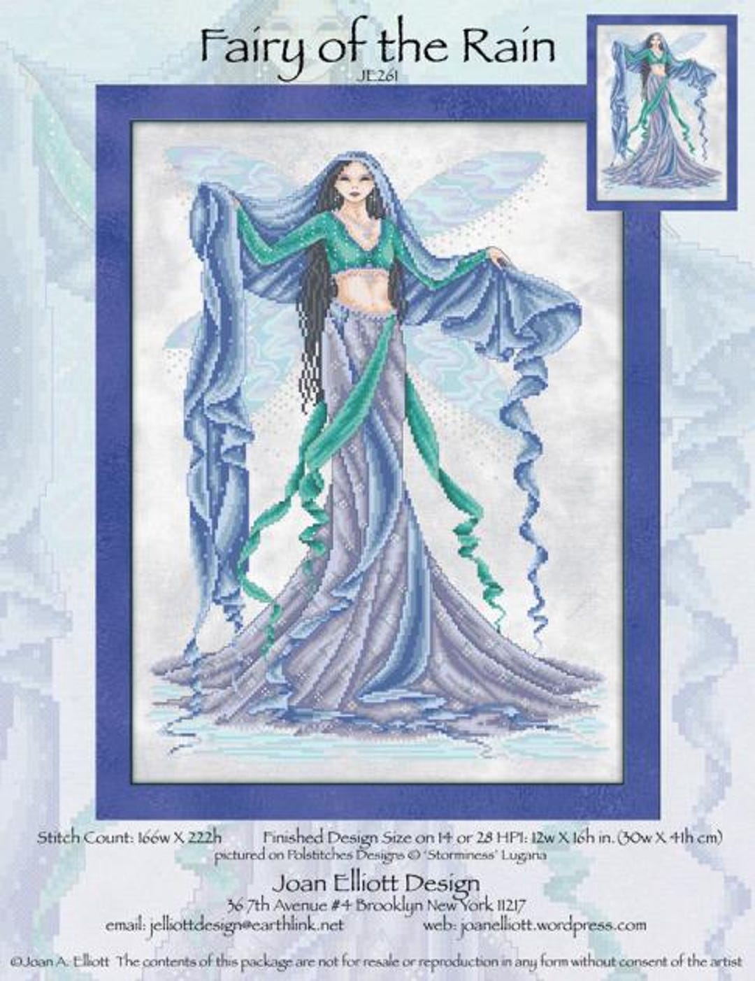 JE261 Fairy of the Rain PDF - Digital Cross Stitch Chart - Etsy