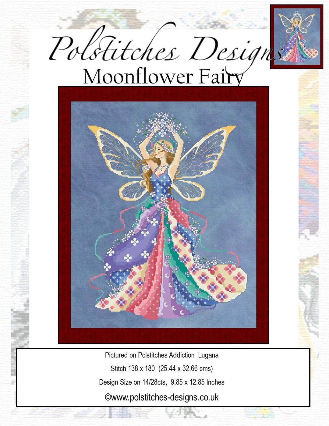 Moon Flower Fairy - Printed Cross Stitch Chart - Etsy