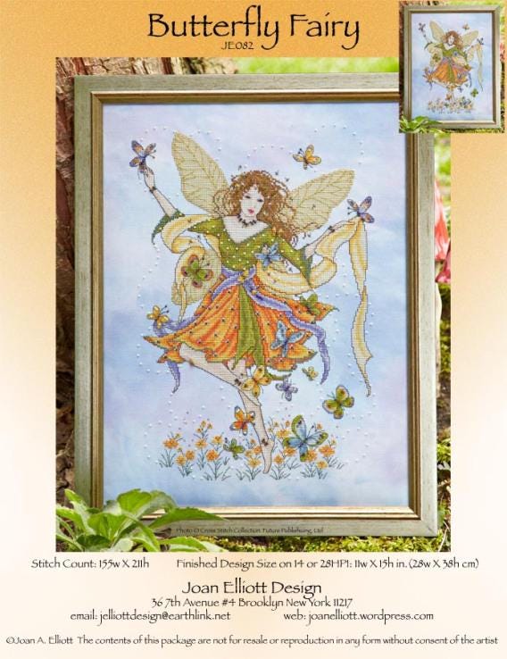 JE082 Butterfly Fairy PDF - Digital Cross Stitch Chart - Etsy