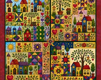 Whimsical House Small Quilt Panel