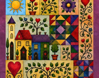 Whimsical House 3 - Tabletop/Cushion Panel