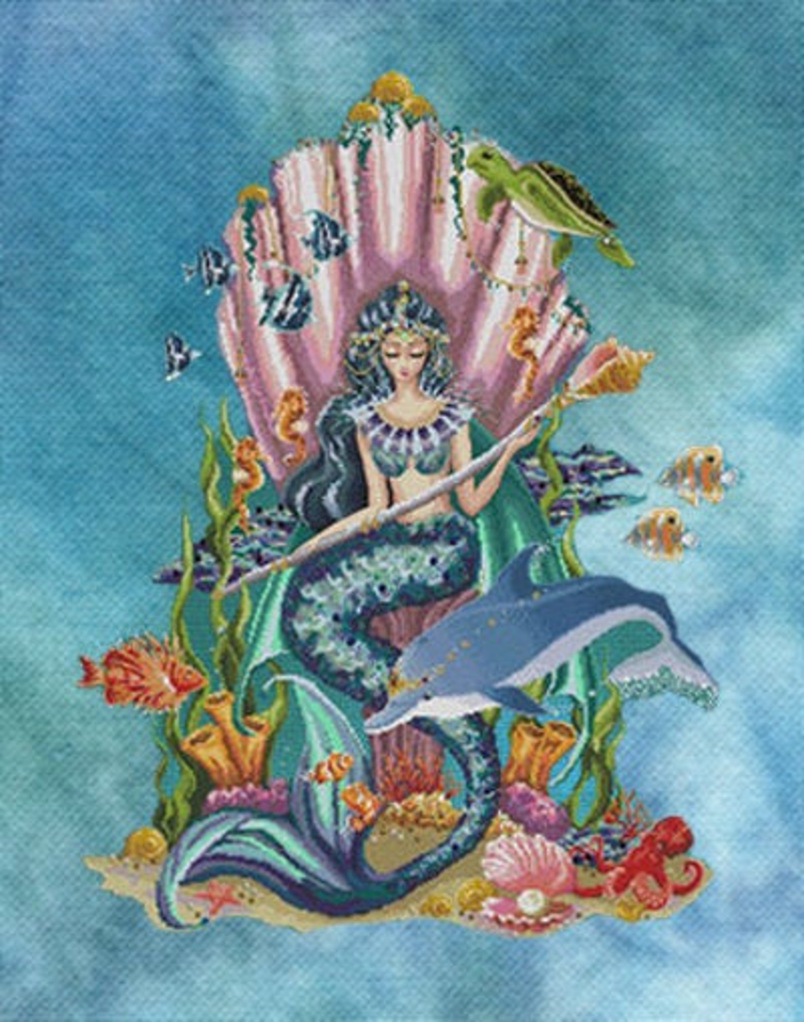 Amphitrite Queen Goddess of the Sea Cross Stitch Chart with | Etsy