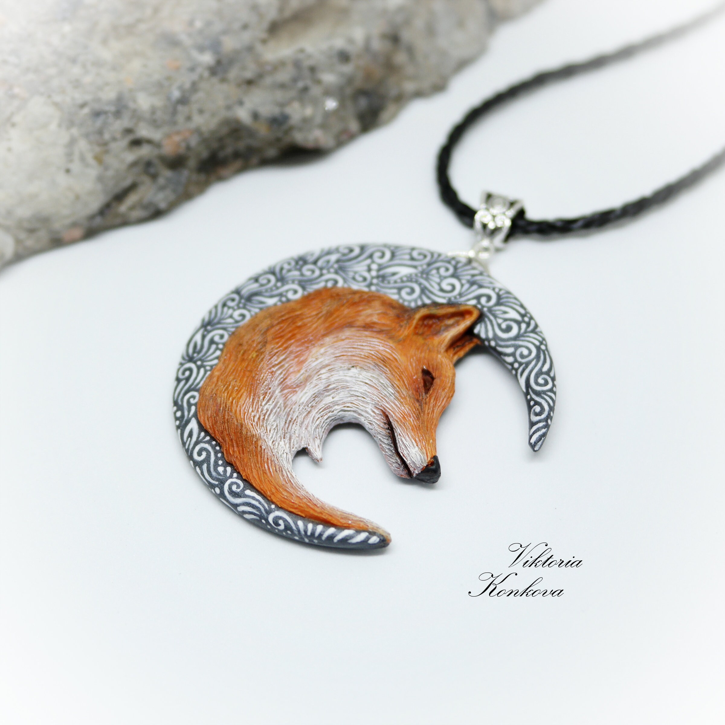 Pendant with fox Etsy