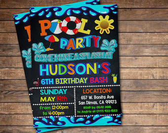 birthday pool party etsy