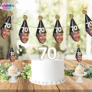 Personalized Photo Banner, face banner, photo birthday banner, Photo cut out banner