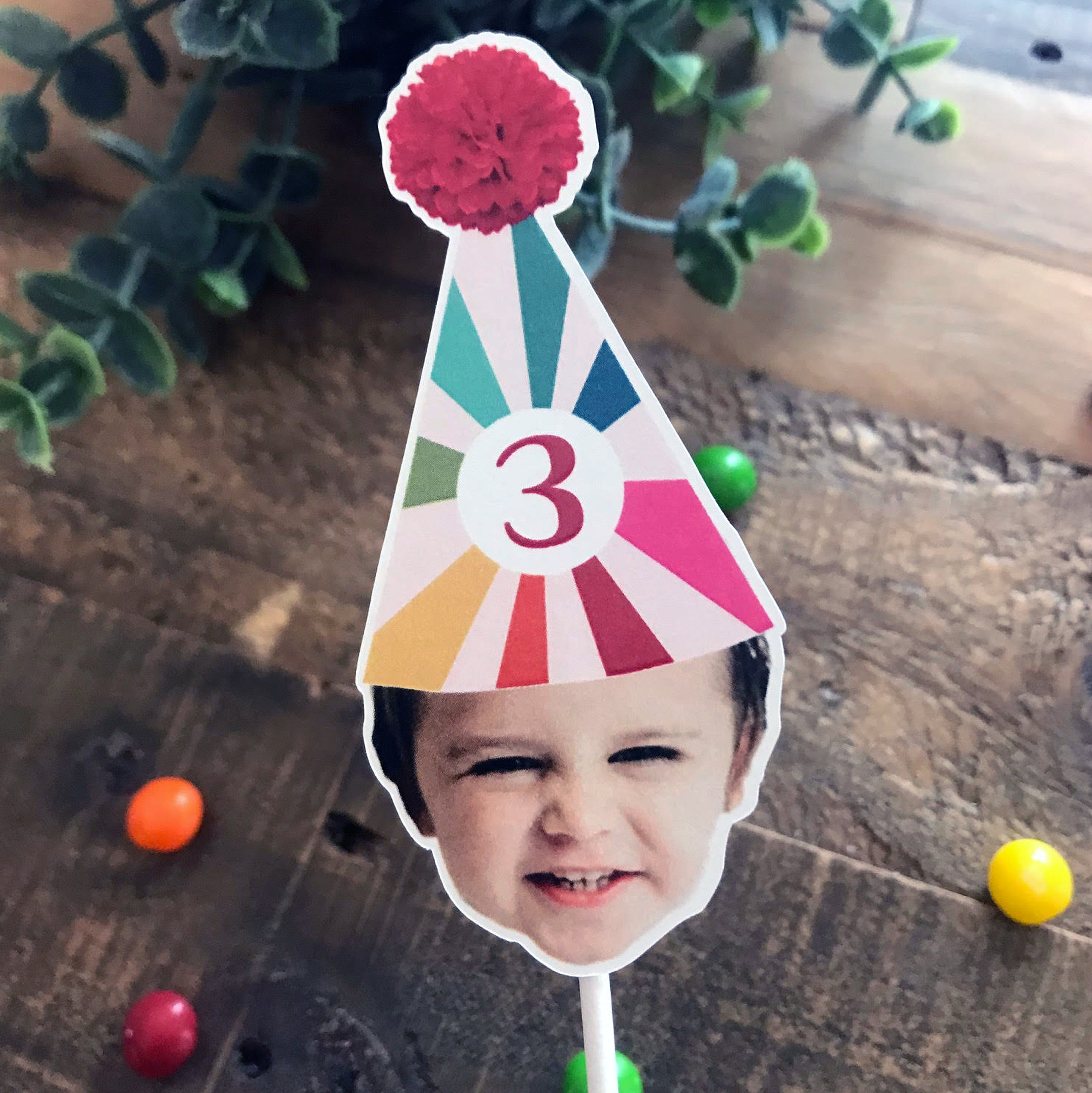 Circus Photo Cupcake Toppers Party Hat Cupcake Toppers Under Etsy