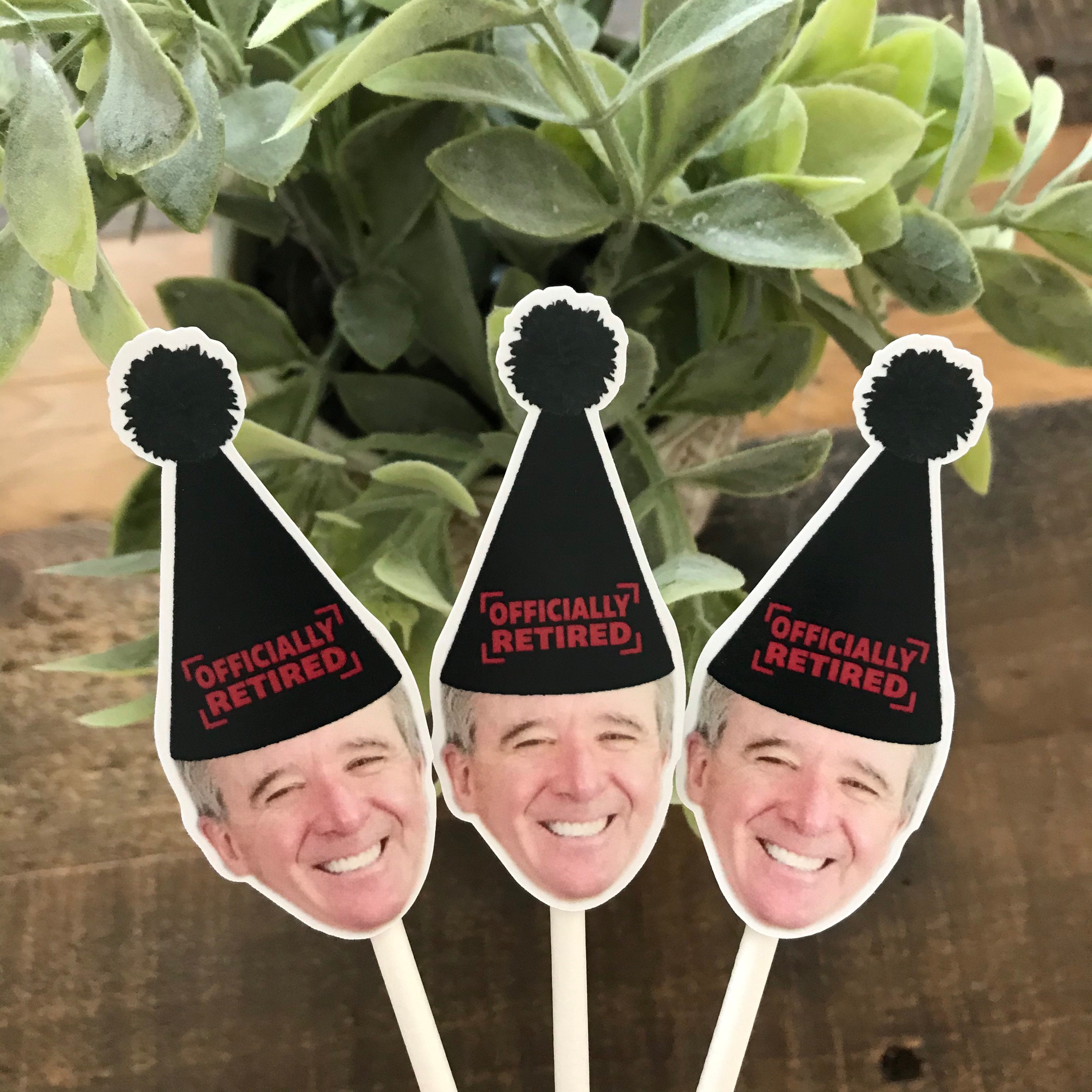 Retirement cupcake toppers photo retirement toppers photo | Etsy