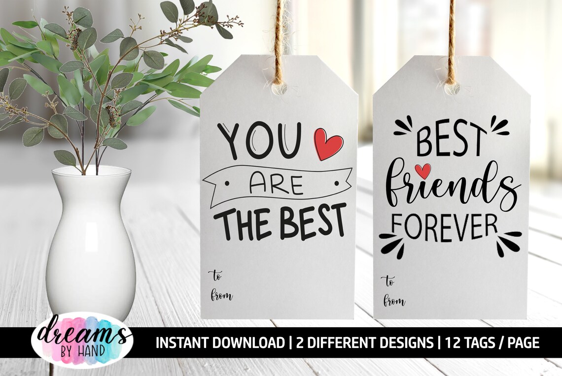 Friendship Tags Best Friends Gift Tags Instant Download Etsy