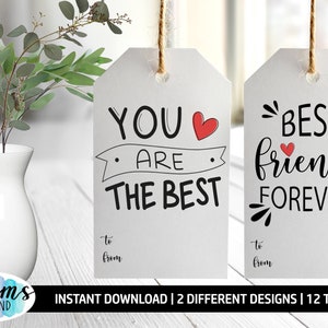 Friendship Tags, Best Friends Gift Tags, Instant Download Tags, Gift Tags, Birthday Tags, School Gift Tags, Printable
