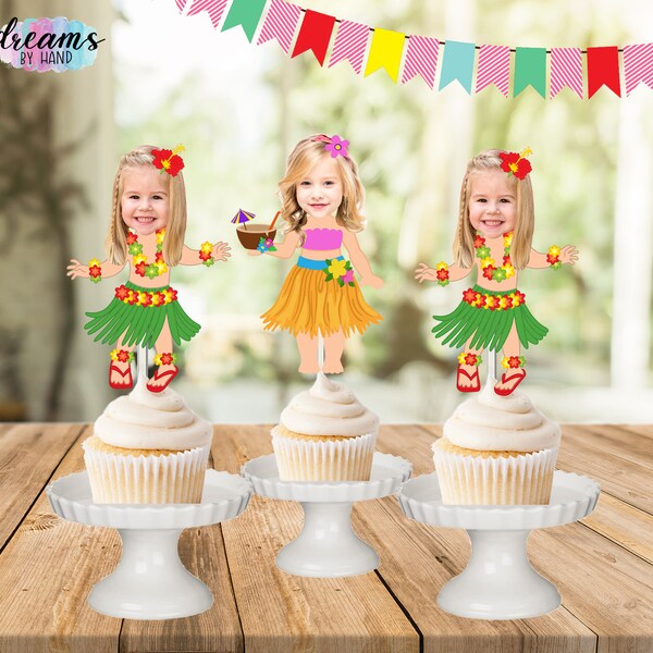 Luau Cupcake Toppers Etsy