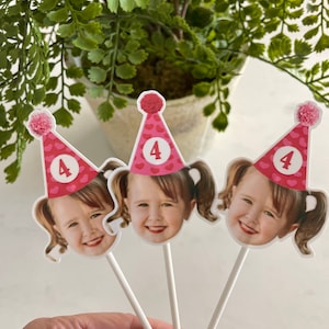 Custom Face Cupcake Toppers: Photo Dessert Decor, Set of 12