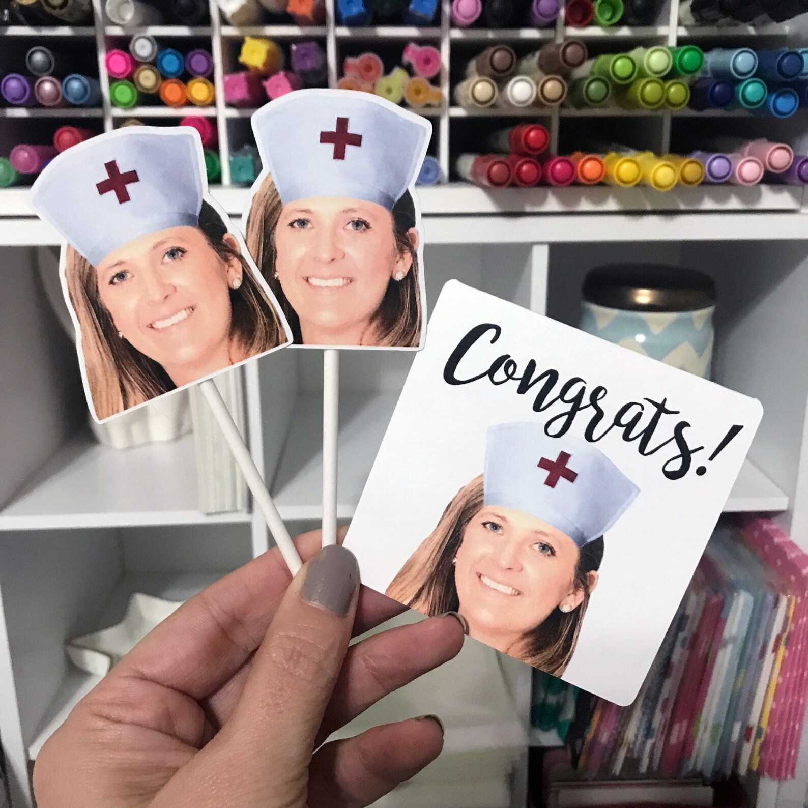 Nurse Photo Cupcake Toppers Graduation Cupcake Toppers Etsy