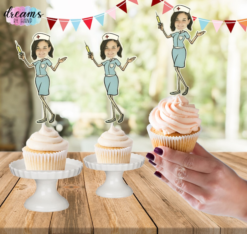 Nurse Photo Cupcake Toppers Graduation Cupcake Toppers Etsy