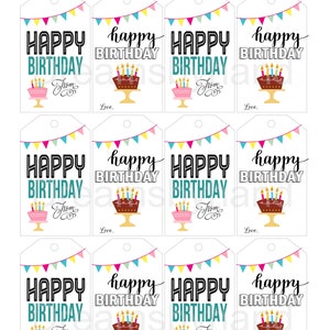 Birthday Hang Tags Happy Birthday Gift Tags Instant Download - Etsy