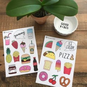 Ice Cream, Sweet Treats, Food Sticker Sheet