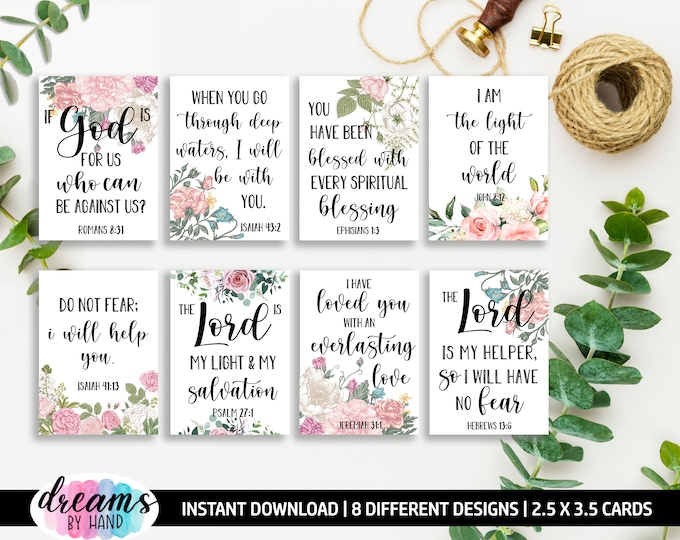 Bible Verses Cards, Encouragement Tags, Christian Tags, Instant ...