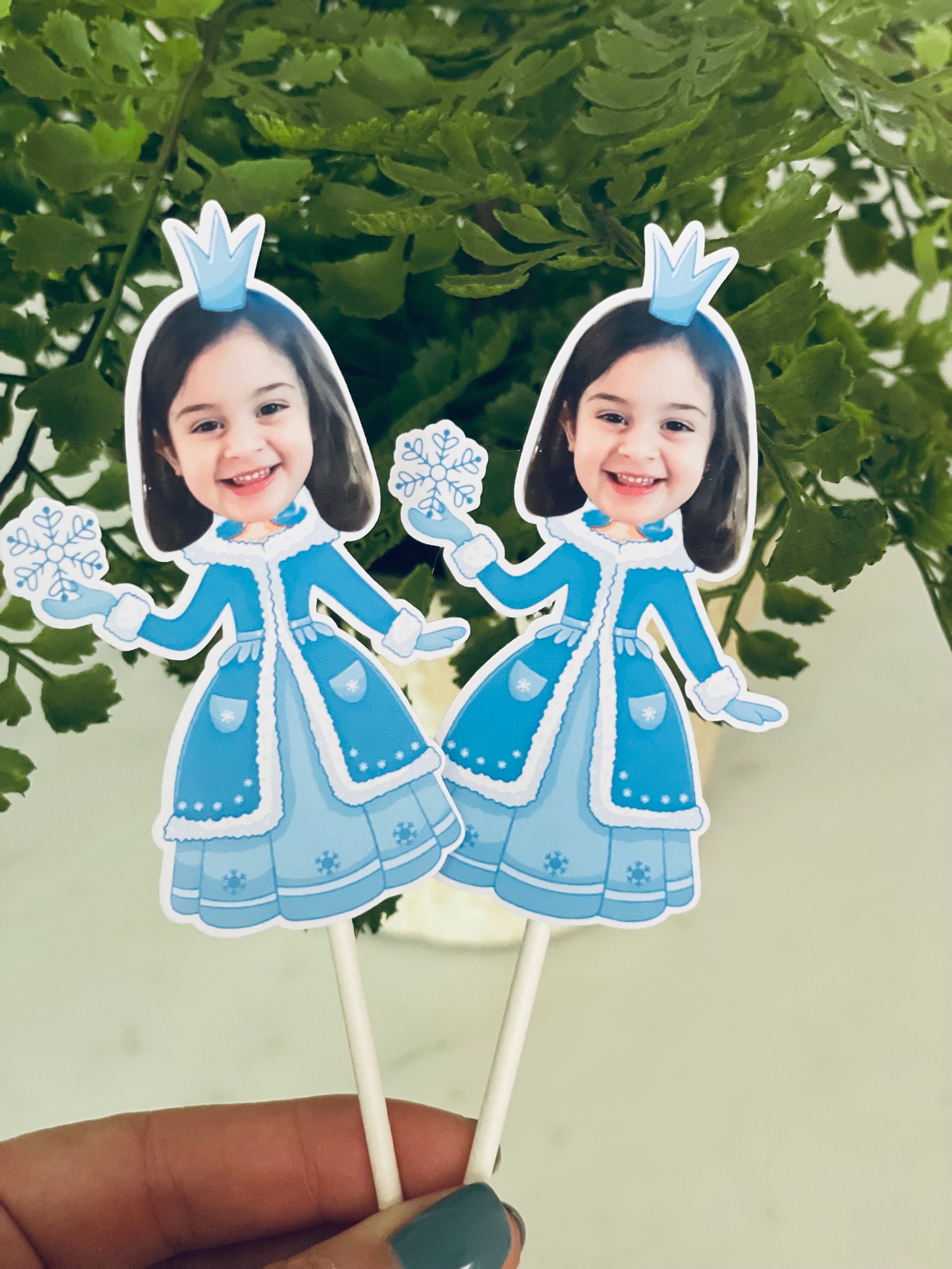 THE ORIGINAL Custom Photo Princess Cupcake Toppers, Personalised Face Cupcake Toppers,  Princess Party Decor