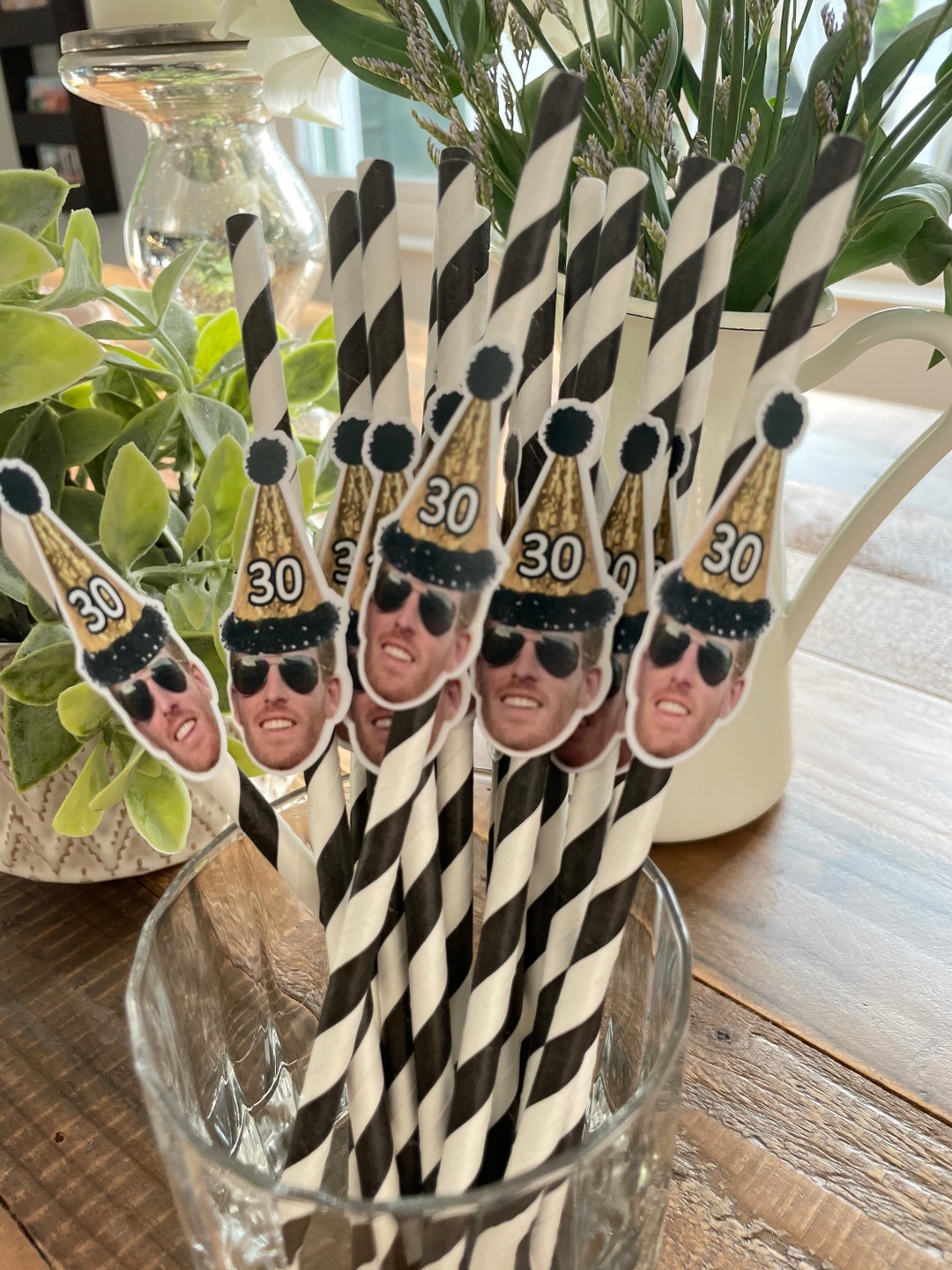 Custom Face Paper Straws, Personalized Face, Party Straws With Pictures