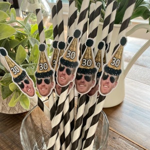 Custom Face Party Straws: Personalized Photo Straws
