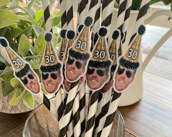 Custom Face Party Straws: Personalized Photo Straws