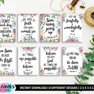 Bibel Verse Karten, Ermutigung Tags, Christliche Tags, Sofortiger Download Tags, Schriftkarten, Grußpaket, Inspirationskarten