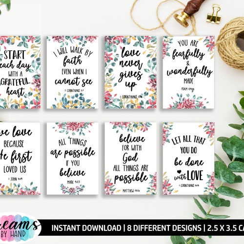 Bible Verses Cards Encouragement Tags Christian Tags - Etsy