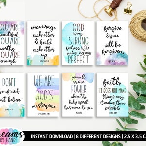 Bibel Verse Karten, Ermutigung Tags, Christliche Tags, Sofortiger Download Tags, Schriftkarten, Grußpaket, Inspirationskarten