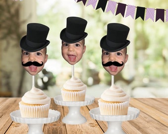 Top Hat Photo Cupcake Toppers, Circus Theme Birthday, The Greatest Showman Cupcake Toppers, Party Decor