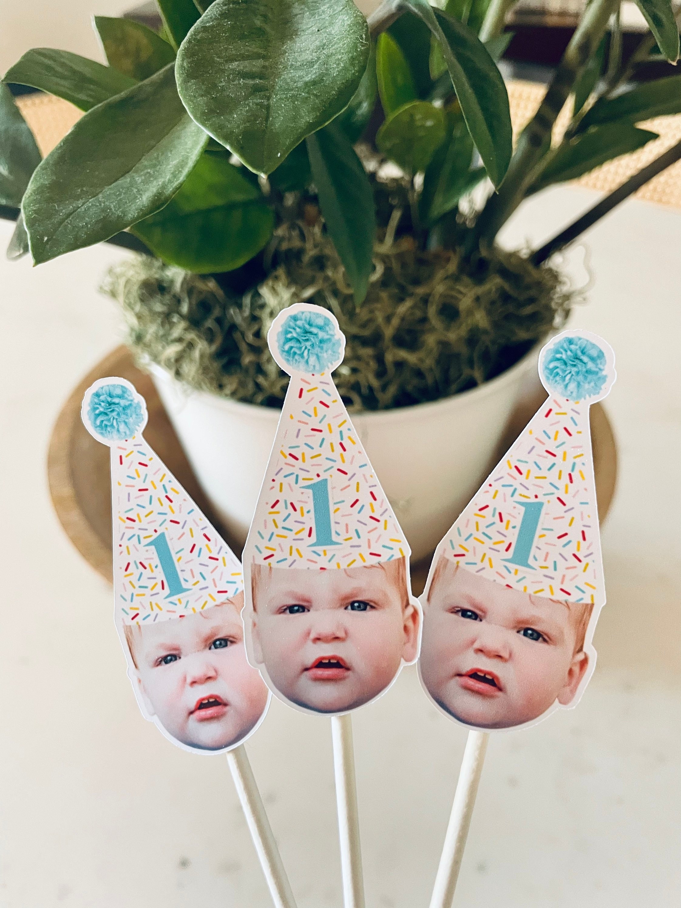 Custom Face Cupcake Toppers: Birthday Party Dessert Decor
