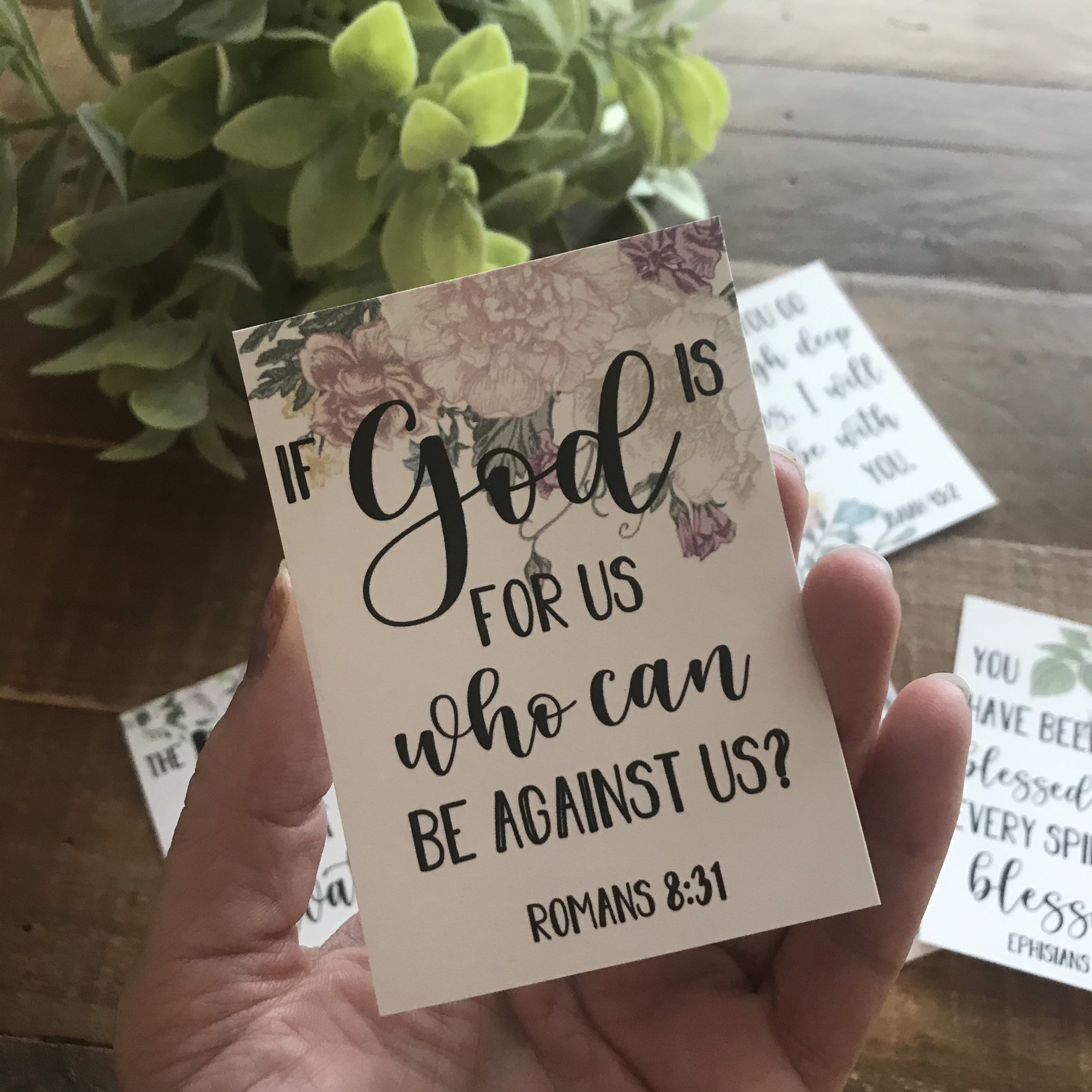 Bible Verse Cards: Floral Christian Encouragement Tags (digital ...