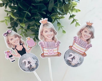 21 birthday DISCO BALL Cupcake Toppers, Disco Birthday Party, 21st, 30th Birthday Decorations, dancing queen party decor