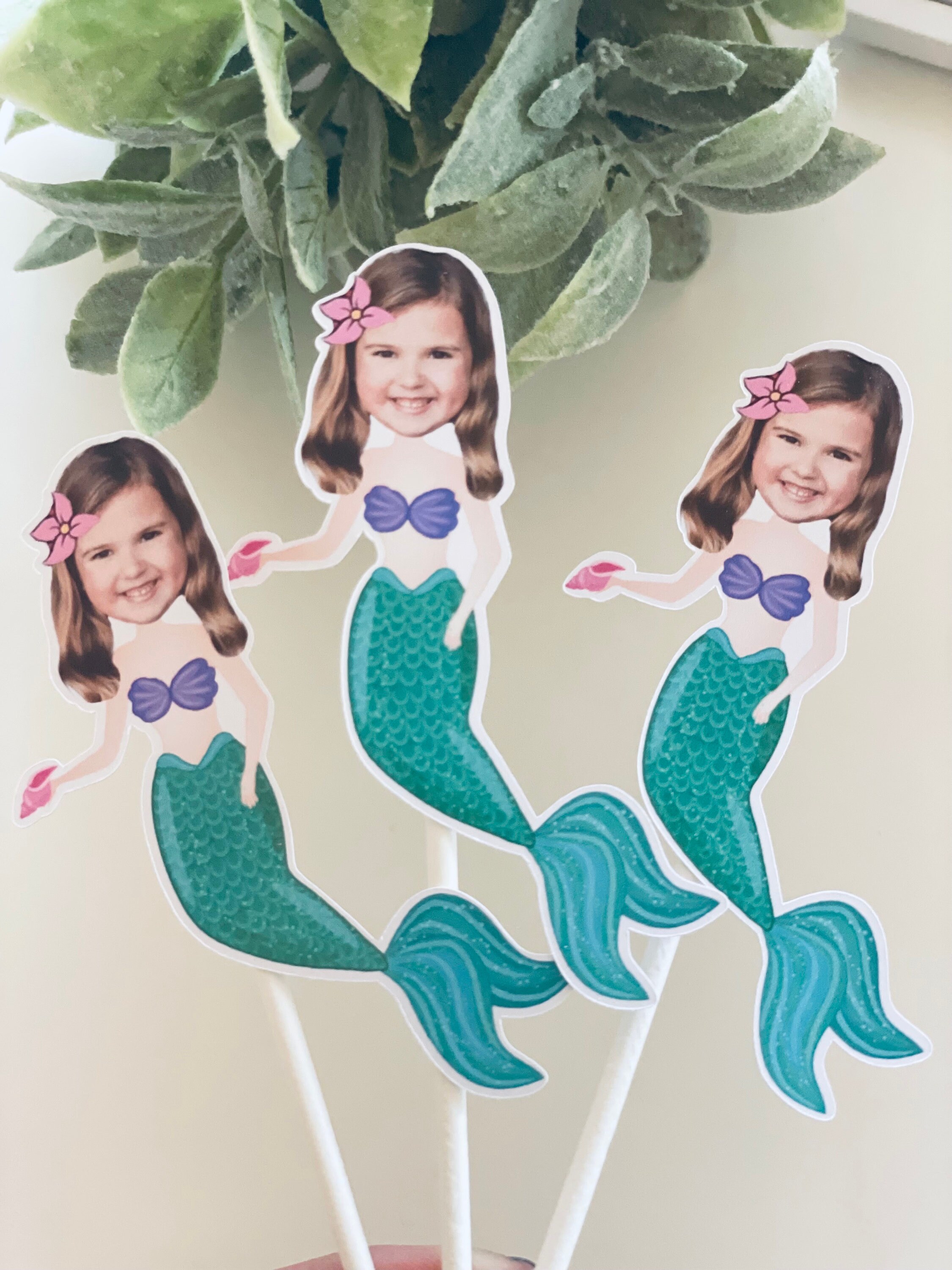 THE ORIGINAL Custom Photo Princess Cupcake Toppers, Personalised Face Cupcake Toppers,  Princess Party Decor