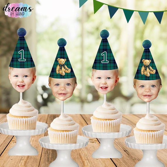 Inspired Polo Bear Cupcake Toppers, Ralph Lauren Tartan Party Decorations, First Birthday