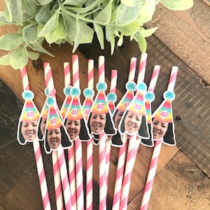 Custom Face Fiesta Party Straws: Personalized Photo Straws