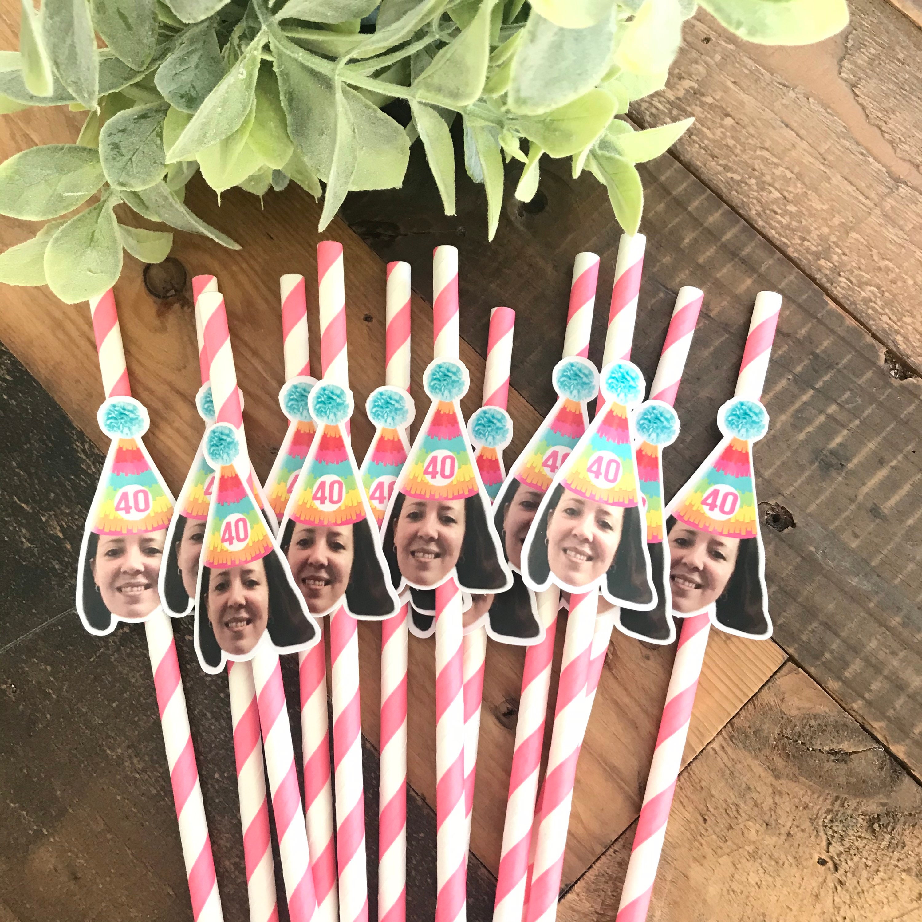 FIESTA Custom Face Paper Straws Personalized Face Party Etsy