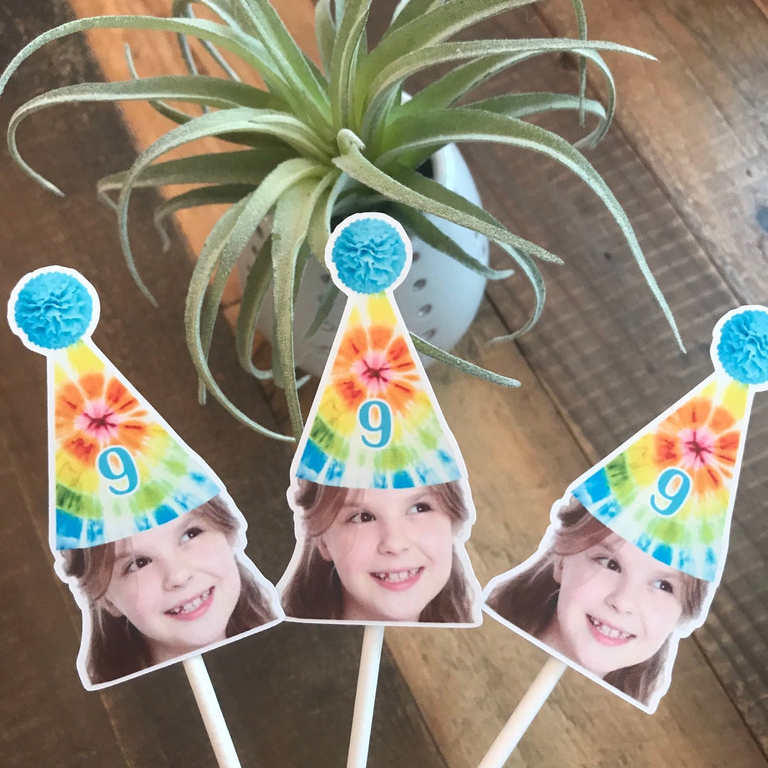 Tie Dye Party Decorations Tie Dye Cupcake Toppers Tie Dye Etsy