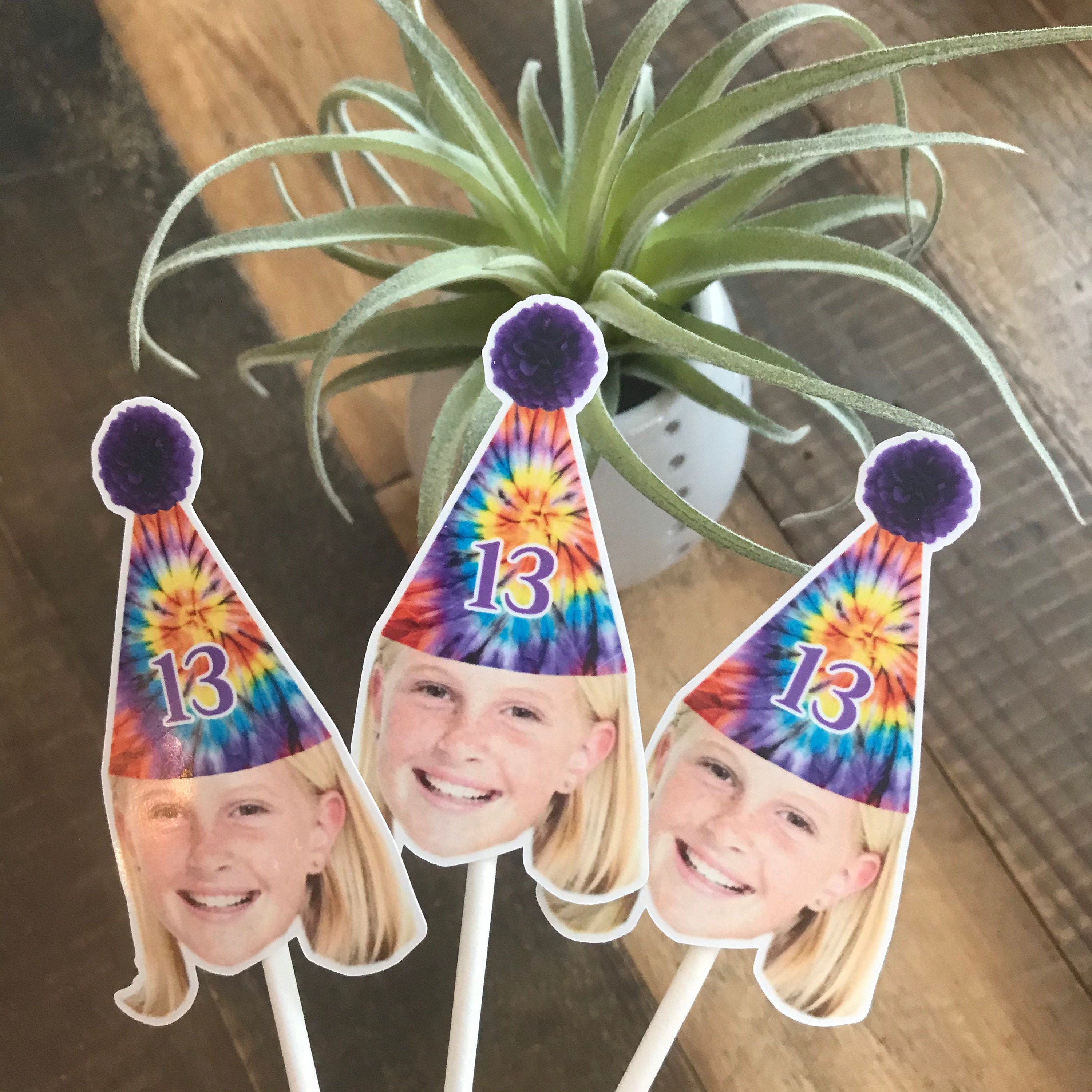 Tie Dye Party Decorations Tie Dye Cupcake Toppers Tie Dye Etsy